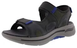 Skechers Men's Go Walk Arch Fit Sandal Mission Hook & Loop Strap Sandals -Shoes City Shop 0468347 01