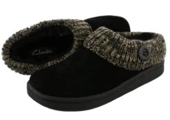 Clarks Women's Knitted Collar Clog Winter Slippers Angelina -Shoes City Shop 0799101 06
