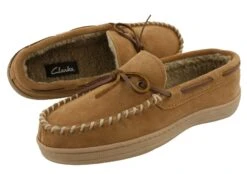Clarks Men Warm Cozy Slip On Moccasin Winter Slippers Rudy -Shoes City Shop 0800602 06