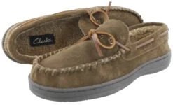 Clarks Men Warm Cozy Slip On Moccasin Winter Slippers Rudy -Shoes City Shop 0800603 06